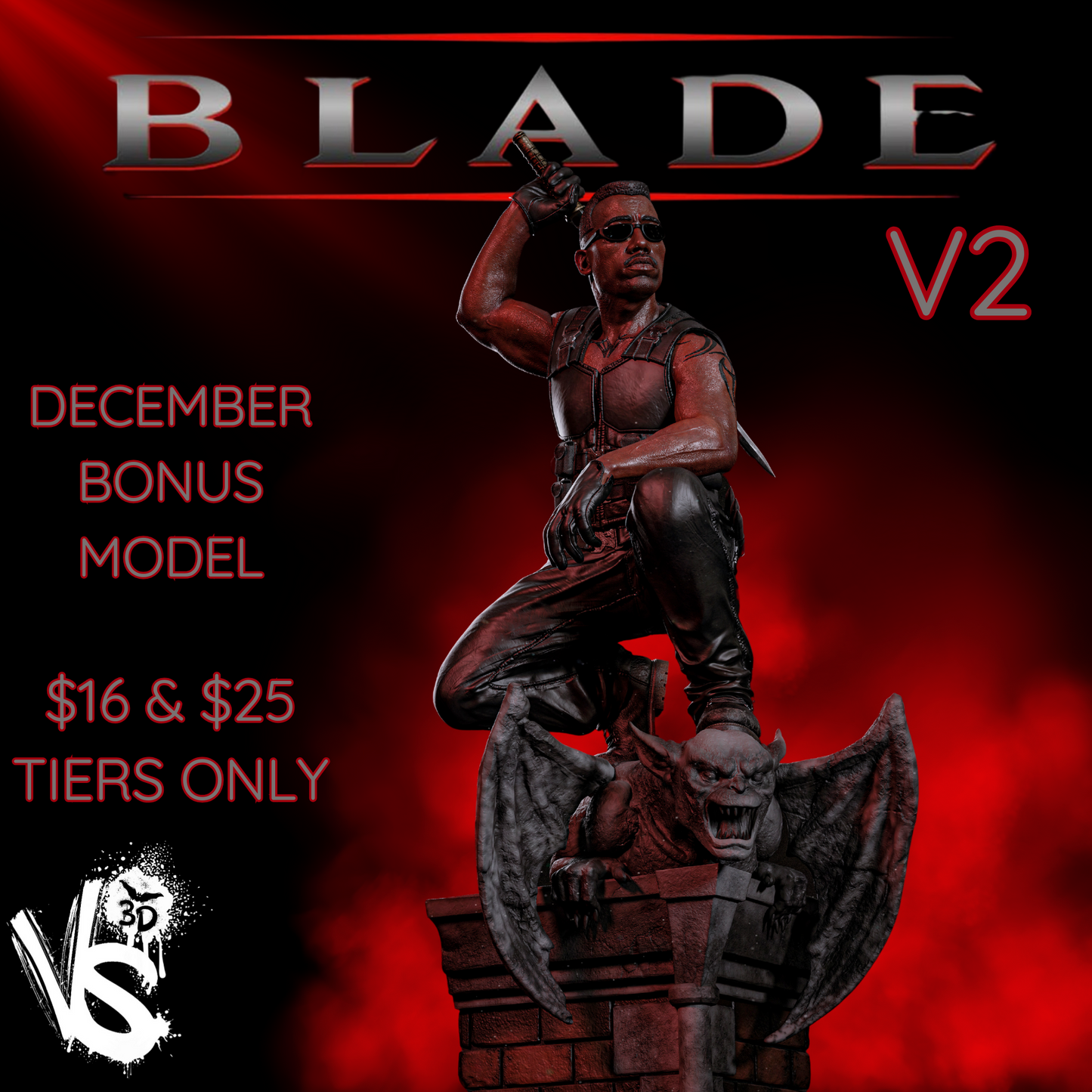 Blade V2 wall mount - Wesley Snipes by VS3D FAN ART