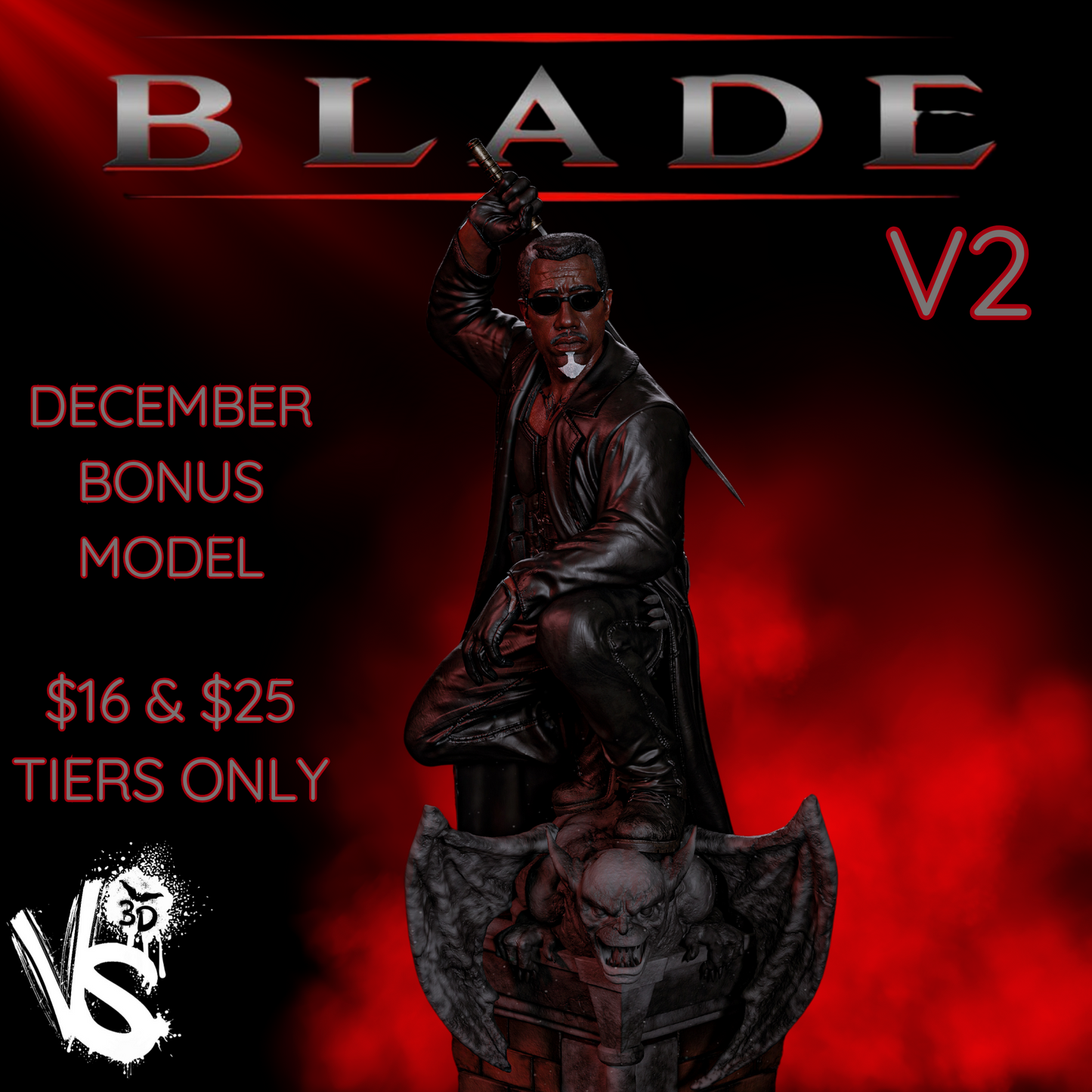 Blade V2 wall mount - Wesley Snipes by VS3D FAN ART