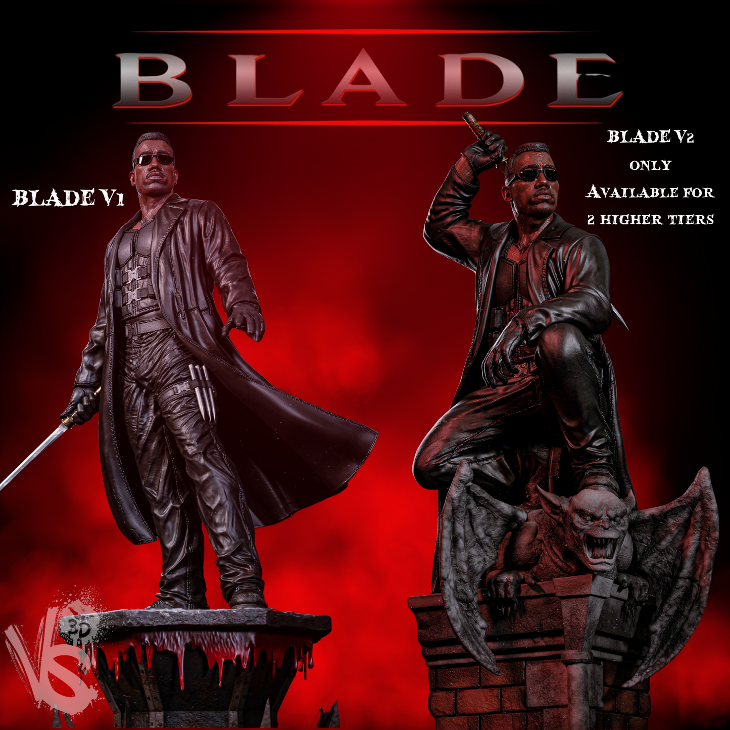 Blade V2 wall mount - Wesley Snipes by VS3D FAN ART