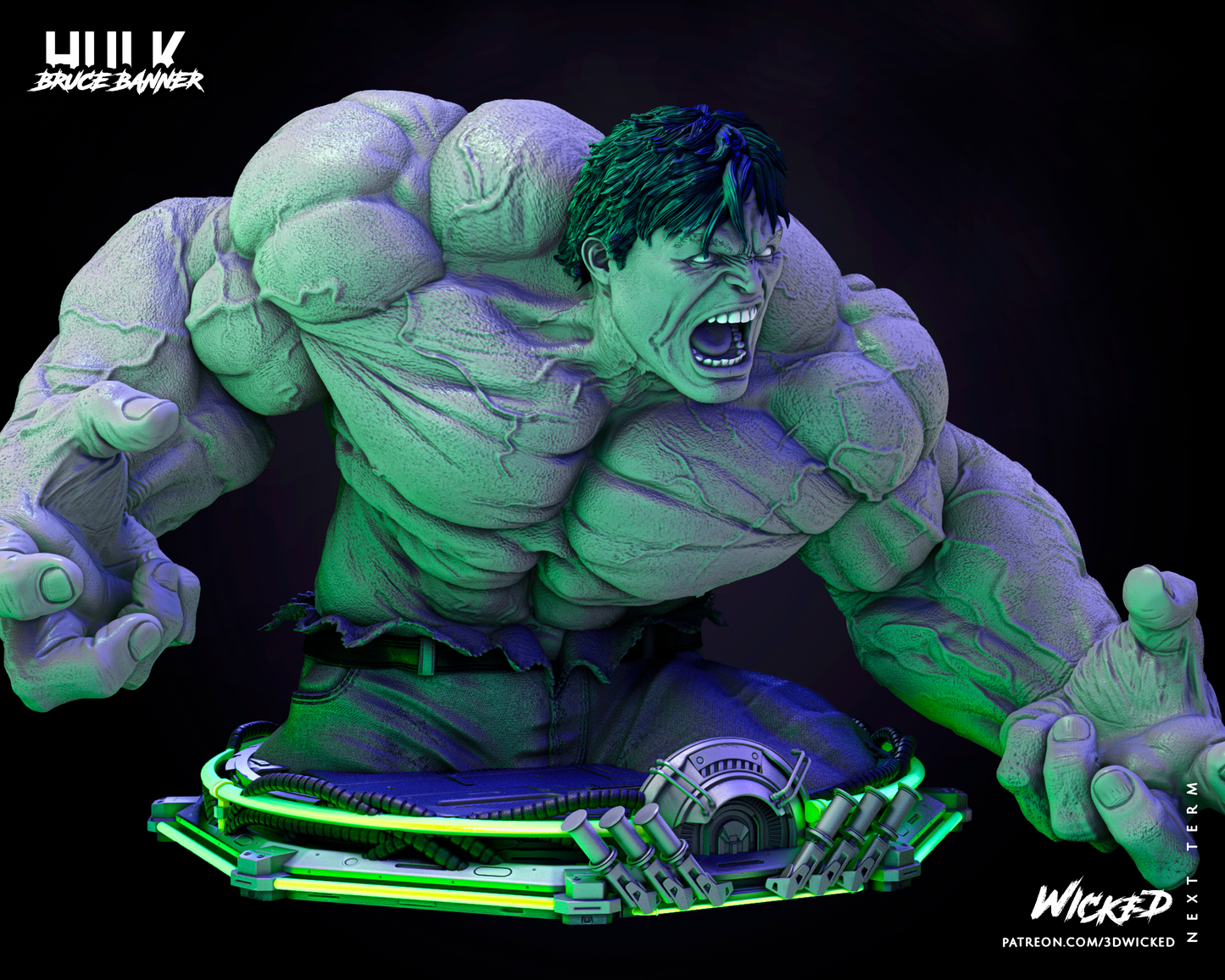 Incredible Hulk - Bust by Wicked3D FAN ART