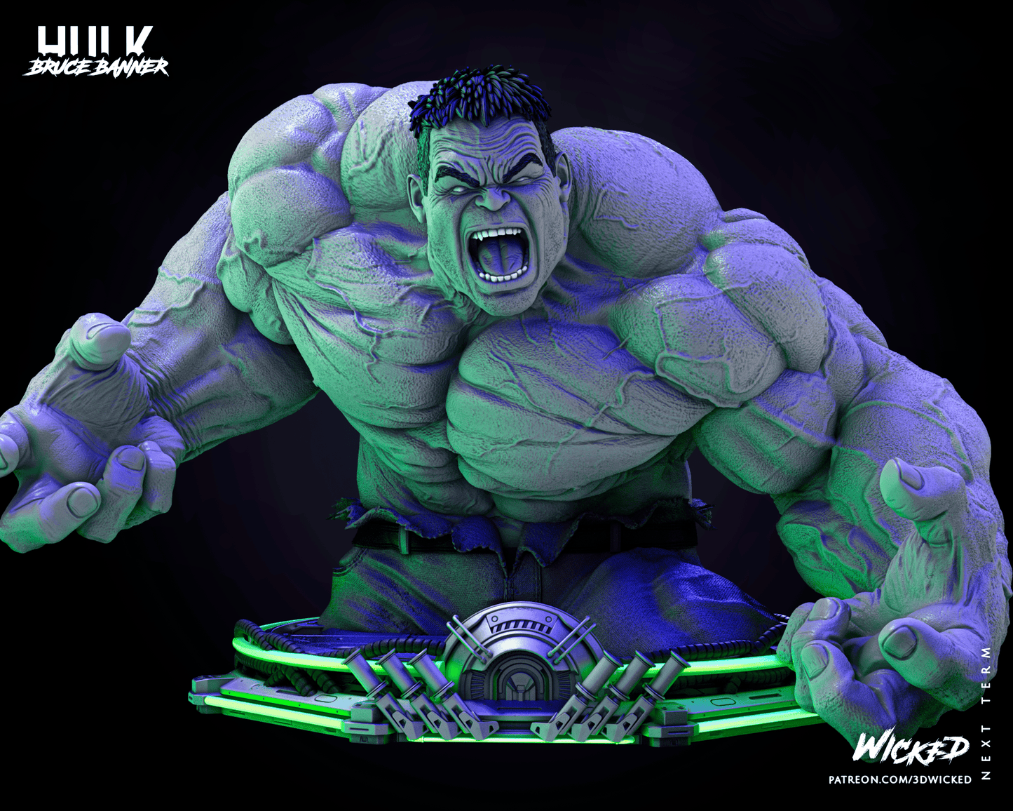 Incredible Hulk - Bust by Wicked3D FAN ART