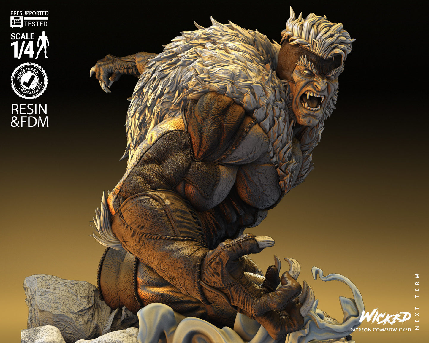 Sabretooth - Bust by Wicked3D FAN ART