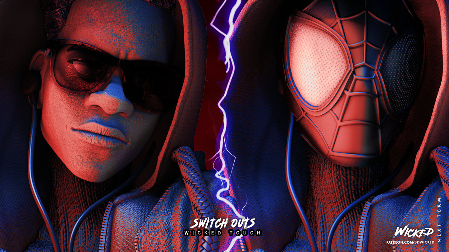 Miles Morales - Spiderman - Across the Spiderverse - Bust by Wicked3D FAN ART