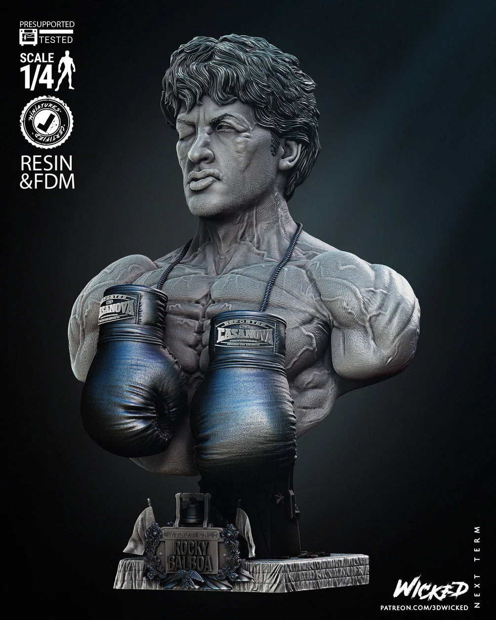 Rocky - Bust by Wicked3D FAN ART