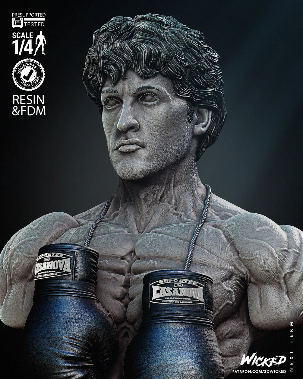 Rocky - Bust by Wicked3D FAN ART