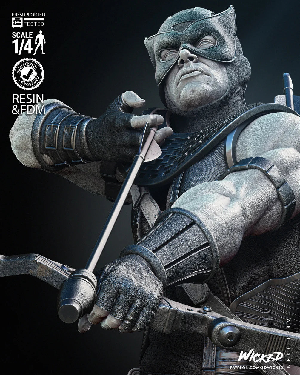 Hawkeye - Bust by Wicked3D FAN ART