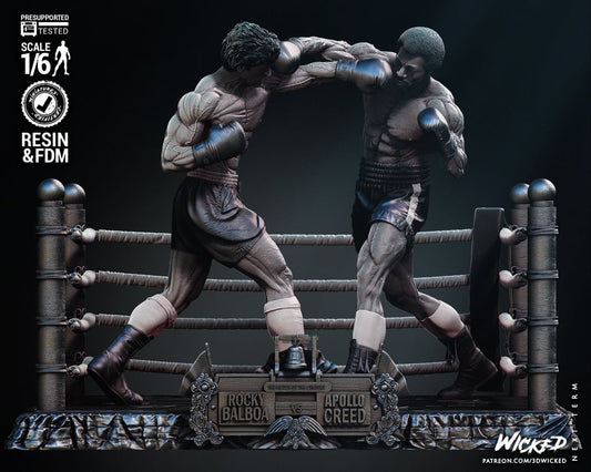 Rocky Balboa and Apollo Creed Diorama by Wicked3D FAN ART