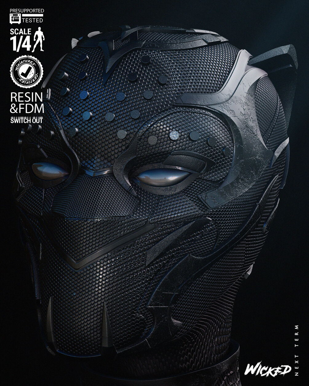 Black Panther - Wakanda Forever - Bust by Wicked3D FAN ART