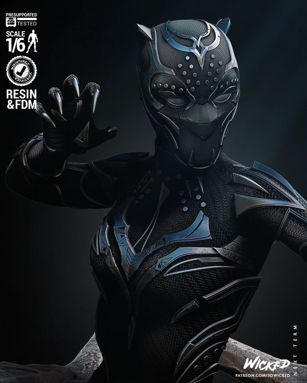 Black Panther - Wakanda Forever by Wicked3D FAN ART