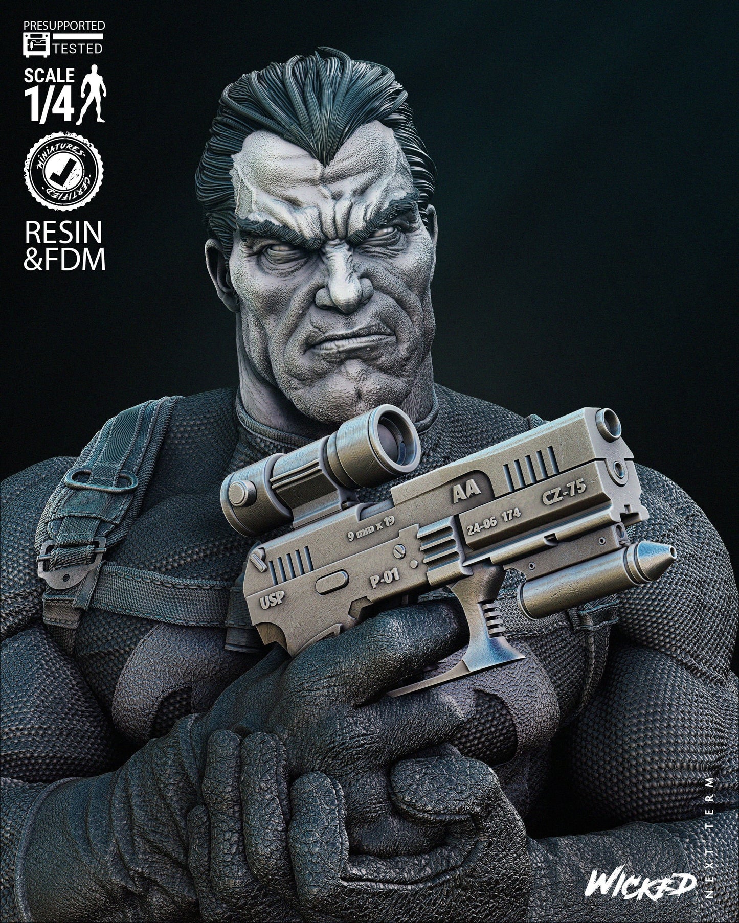 Punisher - Bust by Wicked3D FAN ART