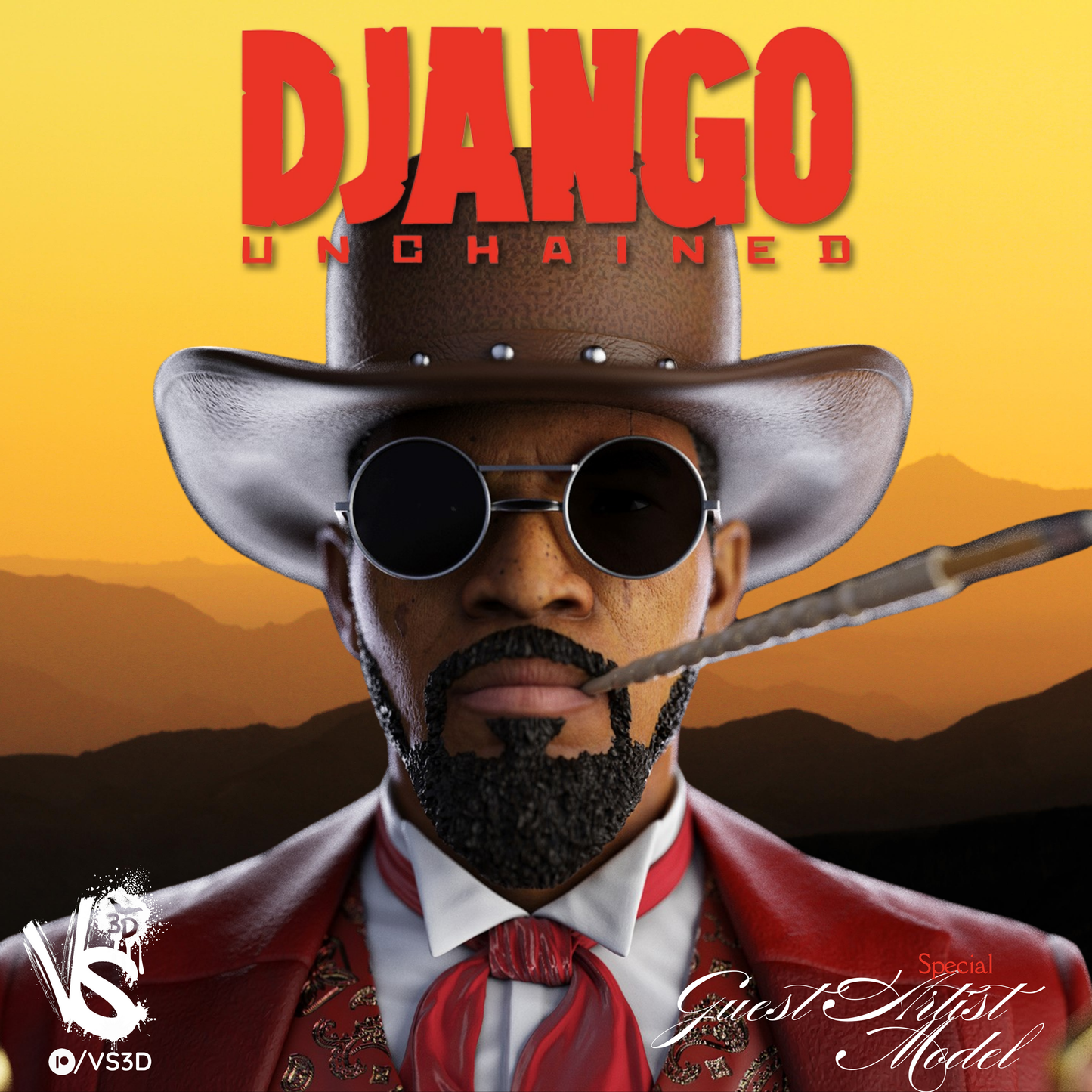 Django Unchained - Jamie Foxx by VS3D FAN ART