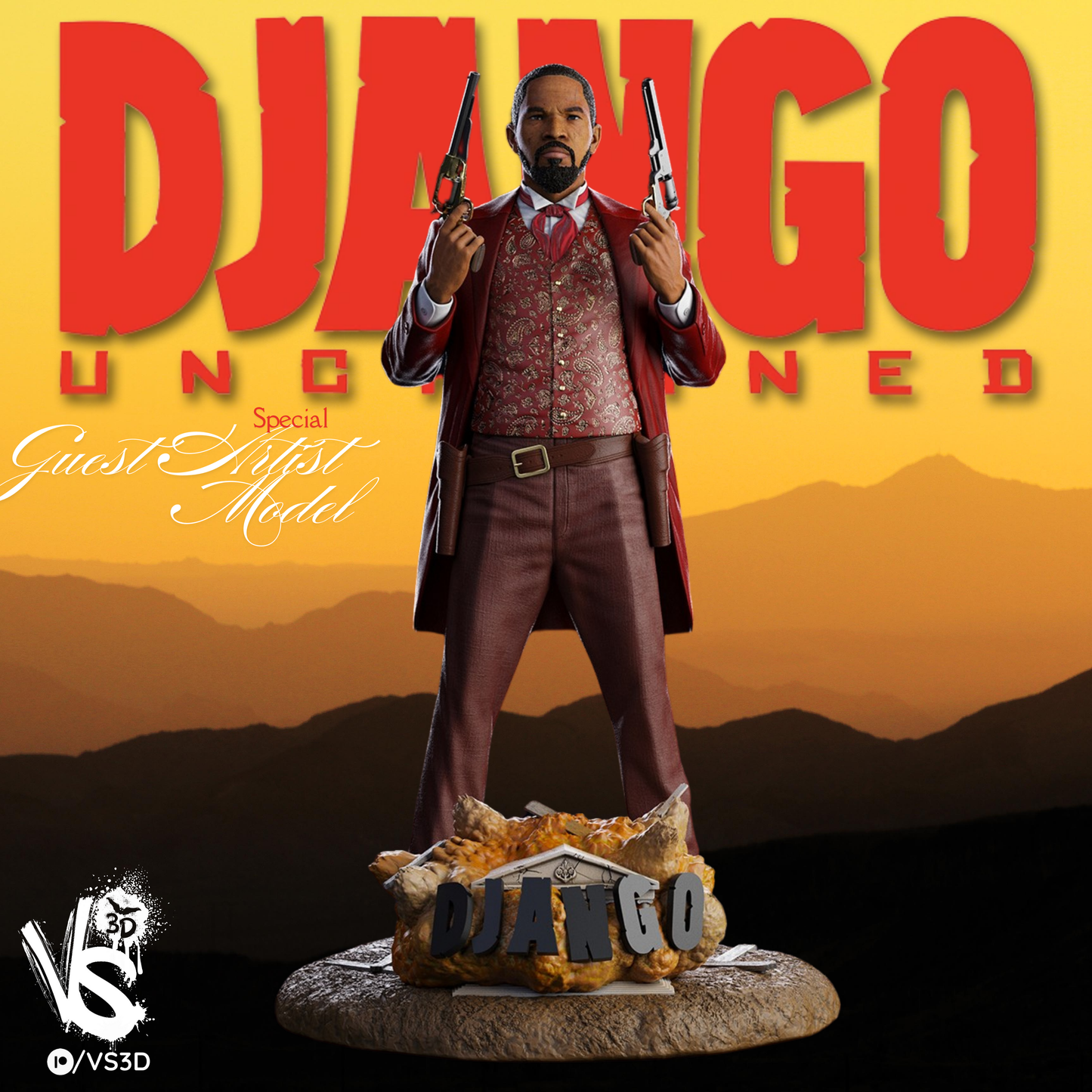 Django Unchained - Jamie Foxx by VS3D FAN ART