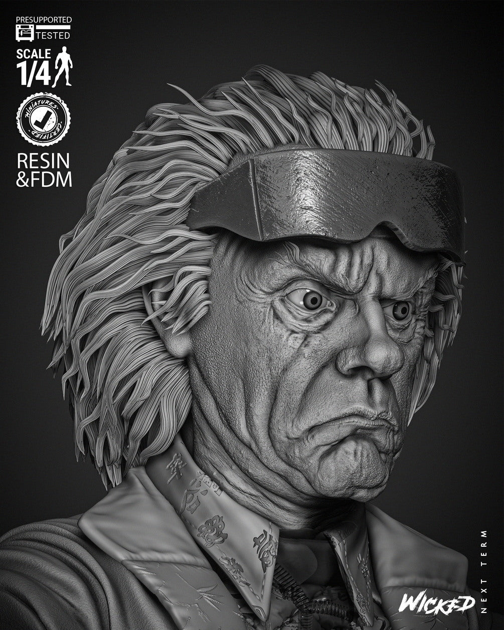 Dr Emmett Brown - Back To The Future - Bust by Wicked3D FAN ART