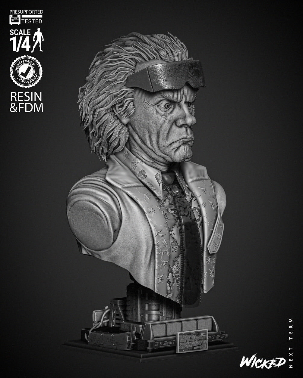 Dr Emmett Brown - Back To The Future - Bust by Wicked3D FAN ART